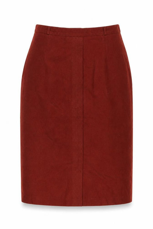 Pan-Hel Women’s Red Wool Midi Pencil Skirt 28 Waist Vintage
