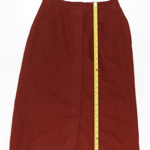 Pan-Hel Women’s Red Wool Midi Pencil Skirt 28 Waist Vintage