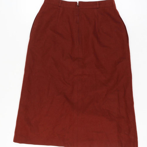Pan-Hel Women’s Red Wool Midi Pencil Skirt 28 Waist Vintage