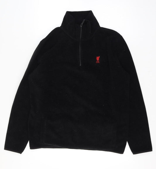 Liverpool FC Men’s XL Black 1/4 Zip Fleece Sweatshirt