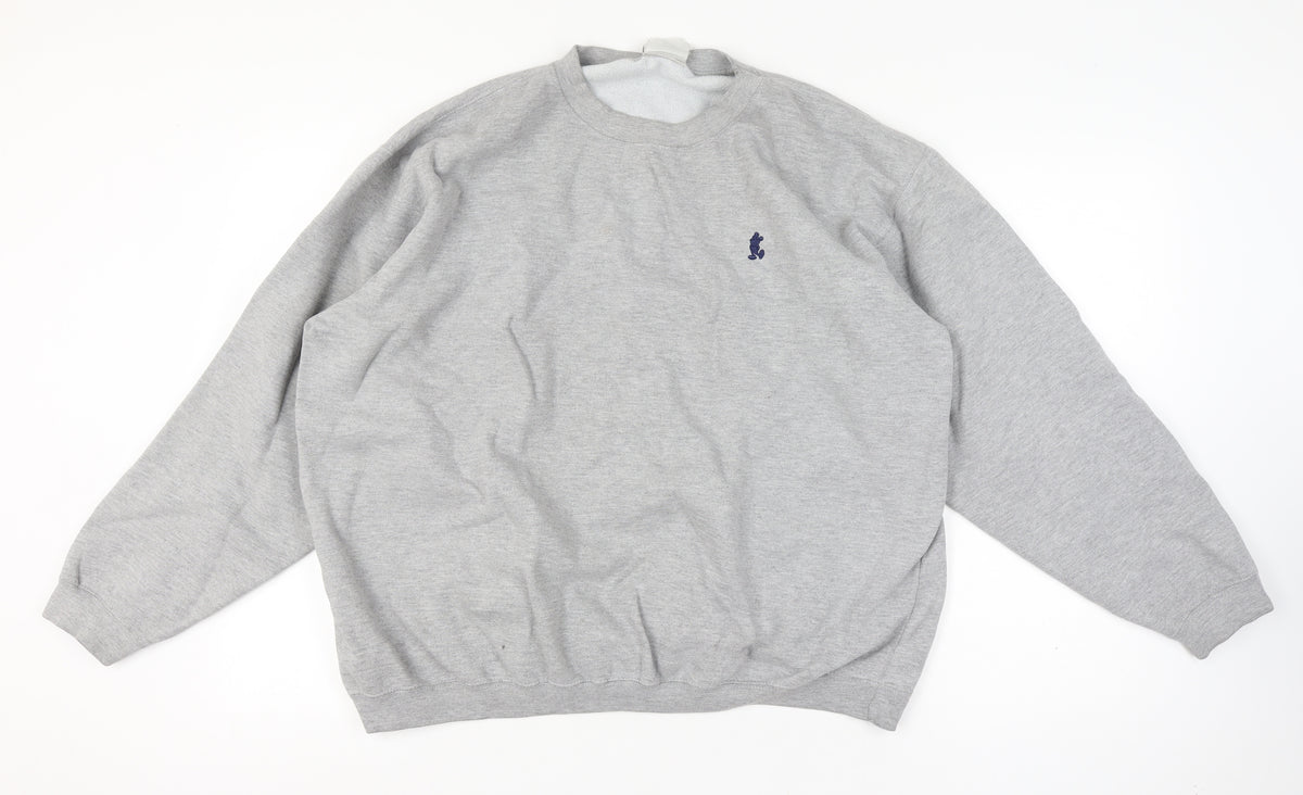 Disney World Men’s XL Grey Mickey Mouse Embroidered Crew Sweatshirt