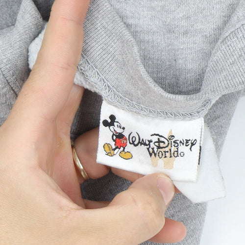 Disney World Men’s XL Grey Mickey Mouse Embroidered Crew Sweatshirt