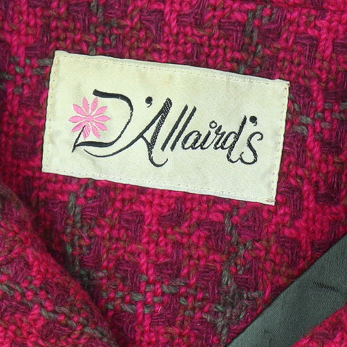 Allaird's Women's Red Size 14 Geometric Knit Pea Coat Long Double-Breasted