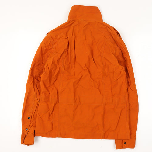 MA.STRUM Men’s Orange L Military Field Jacket Stand Collar Cotton