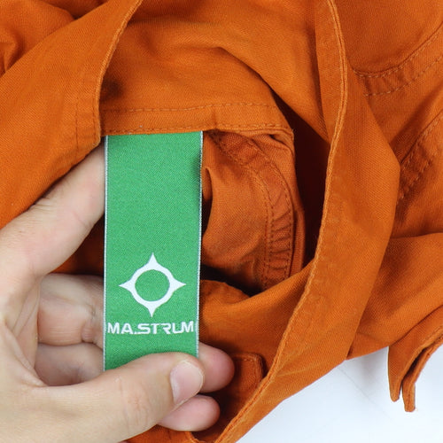 MA.STRUM Men’s Orange L Military Field Jacket Stand Collar Cotton