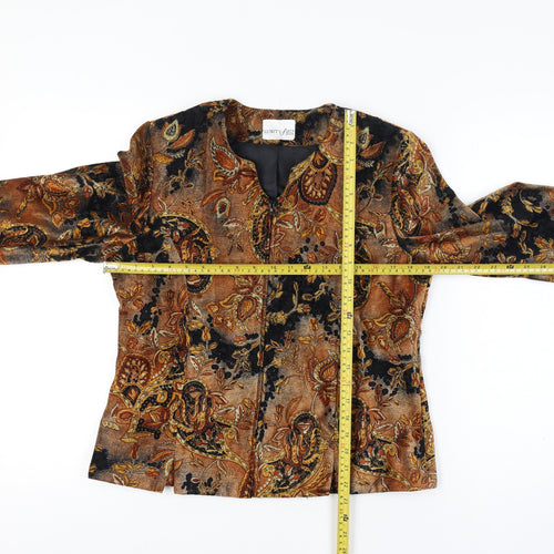 Vanity Fair Women’s Multicoloured Size 10 Petite Paisley Velvet Zip Jacket