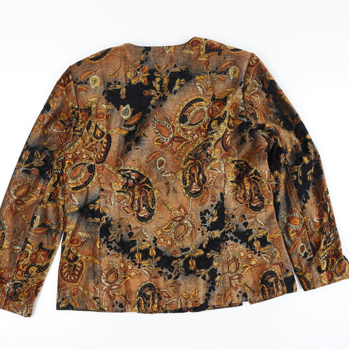 Vanity Fair Women’s Multicoloured Size 10 Petite Paisley Velvet Zip Jacket