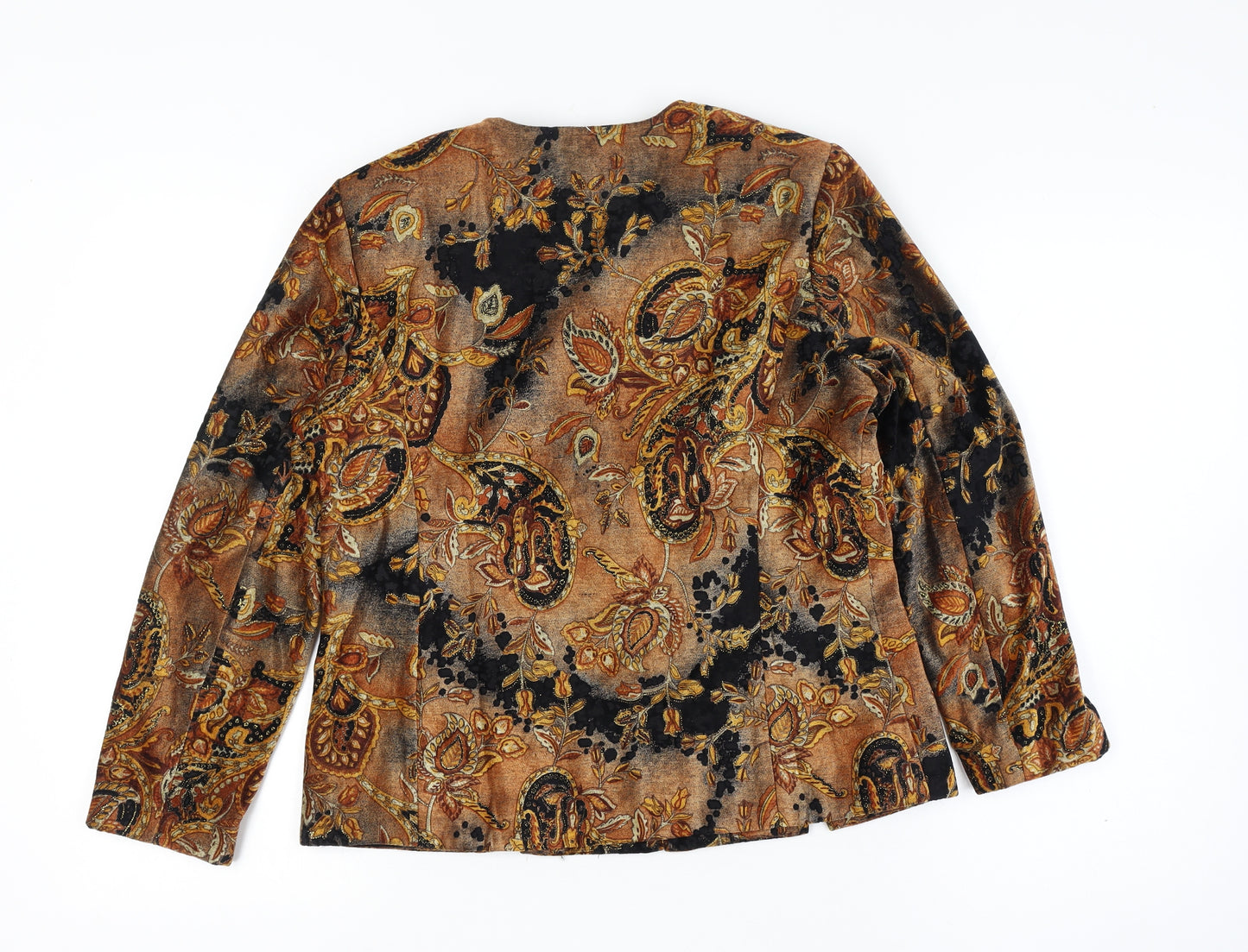 Vanity Fair Women’s Multicoloured Size 10 Petite Paisley Velvet Zip Jacket
