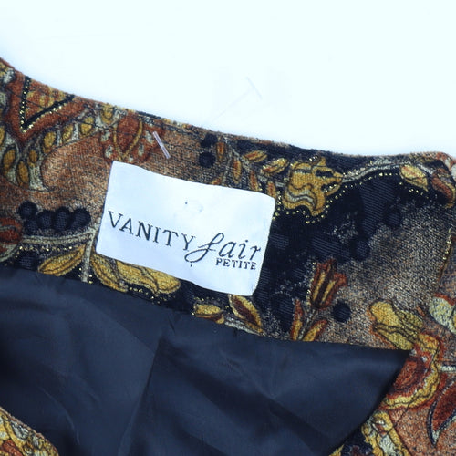 Vanity Fair Women’s Multicoloured Size 10 Petite Paisley Velvet Zip Jacket