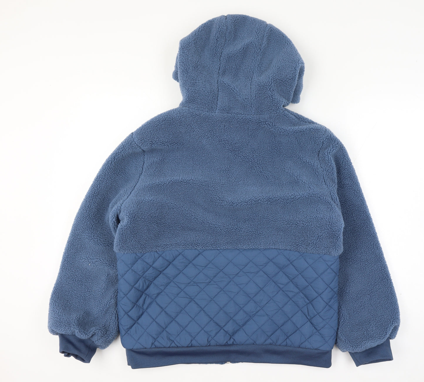 Moolbyoungzari Unisex Size L Blue Hooded Teddy Quilted Puffer Jacket