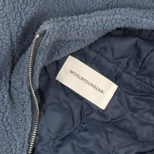 Moolbyoungzari Unisex Size L Blue Hooded Teddy Quilted Puffer Jacket
