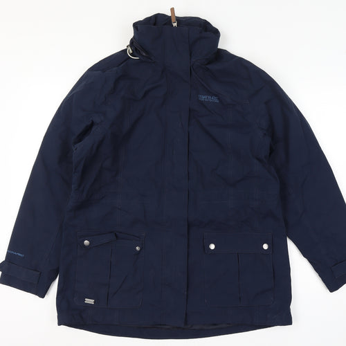 Regatta Women's Navy Blue Size 18 Hooded Waterproof Parka Coat