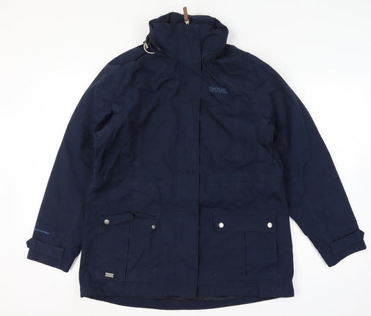 Regatta Women's Navy Blue Size 18 Hooded Waterproof Parka Coat
