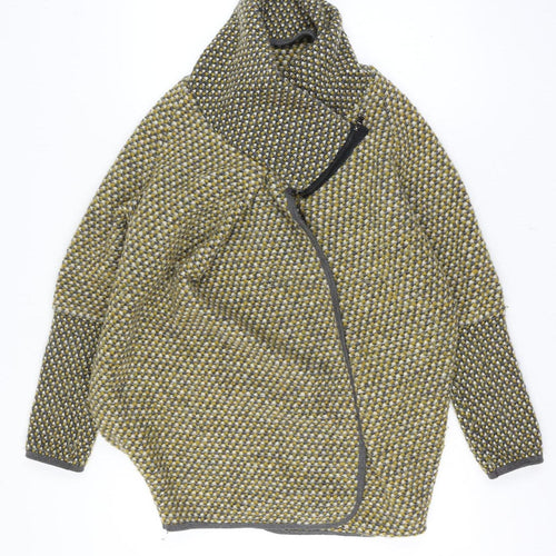Colorine Paris Size 14 Women Multicoloured Chunky Knit Zip Cardigan