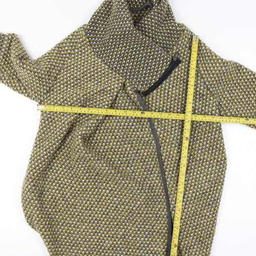 Colorine Paris Size 14 Women Multicoloured Chunky Knit Zip Cardigan