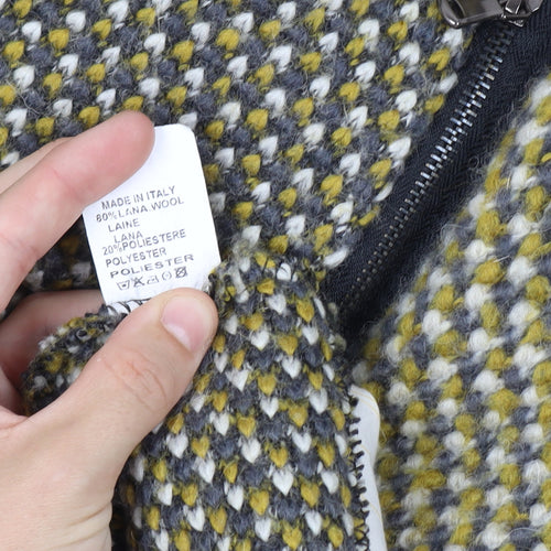 Colorine Paris Size 14 Women Multicoloured Chunky Knit Zip Cardigan