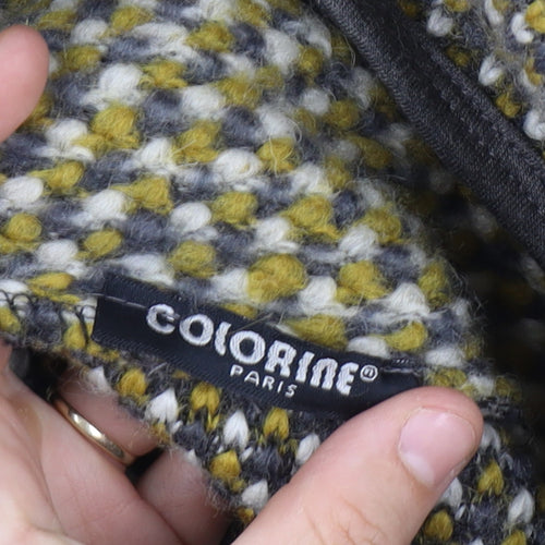 Colorine Paris Size 14 Women Multicoloured Chunky Knit Zip Cardigan