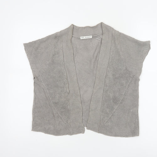 Marks & Spencer Women Grey UK 12 Linen Kimono Knit Open Blouse