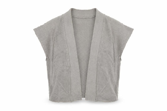Marks & Spencer Women Grey UK 12 Linen Kimono Knit Open Blouse