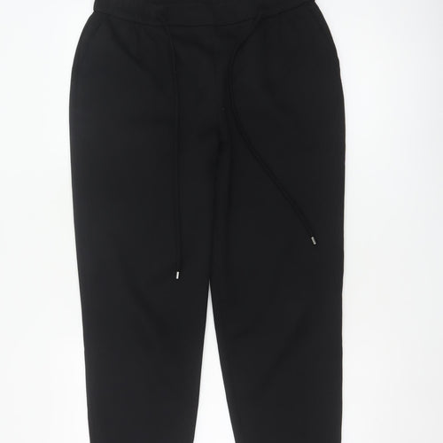 Dorothy Perkins Women Black Petite UK 12 Tapered Drawstring Joggers