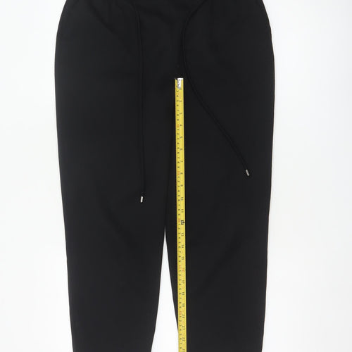 Dorothy Perkins Women Black Petite UK 12 Tapered Drawstring Joggers