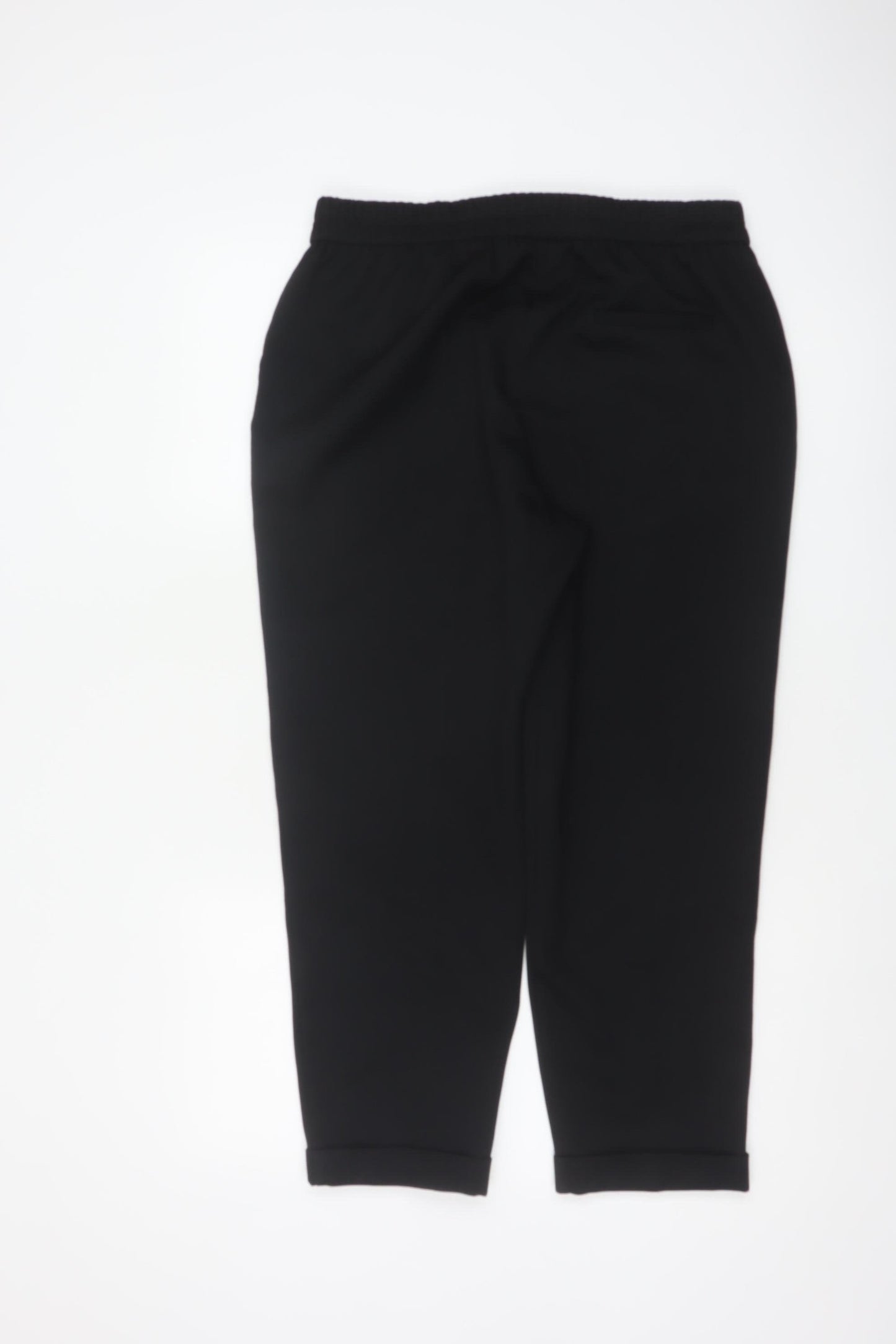 Dorothy Perkins Women Black Petite UK 12 Tapered Drawstring Joggers