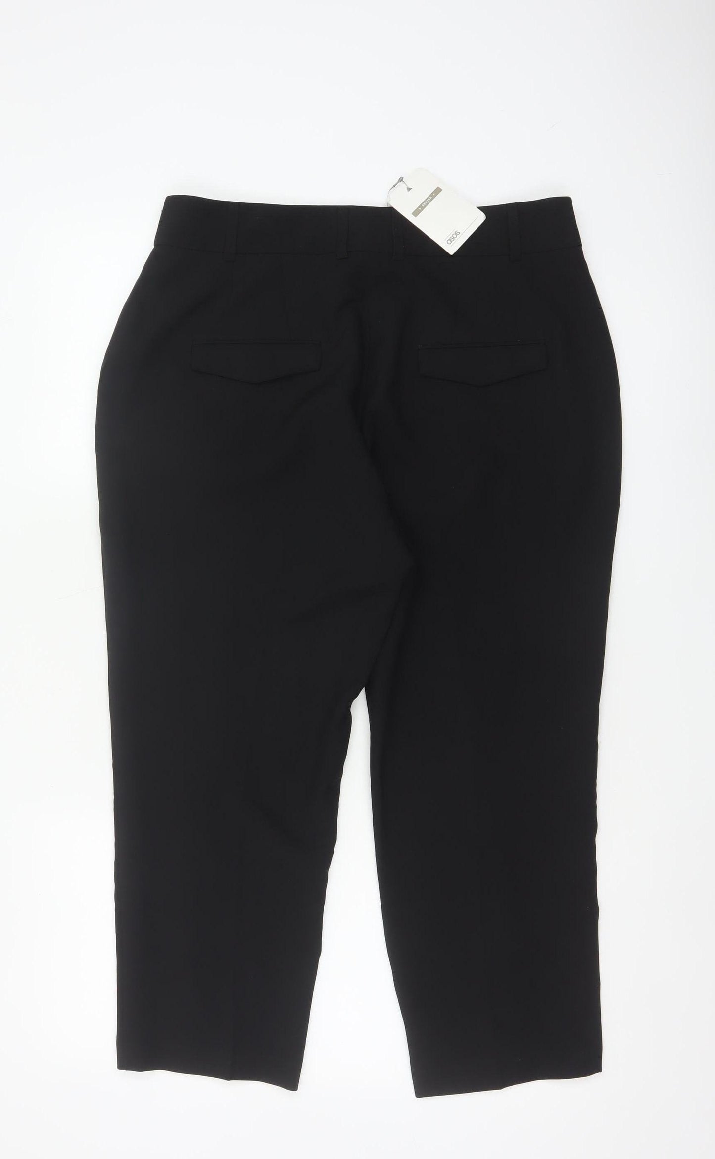 ASOS Women’s Black UK 14 High Rise Tapered Smart Trousers NWT