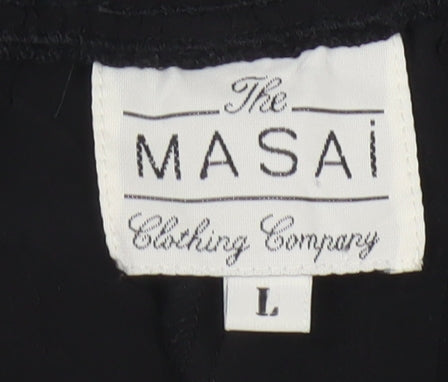 Masai Women’s Black Size L Viscose Harem Trousers Elasticated Waist