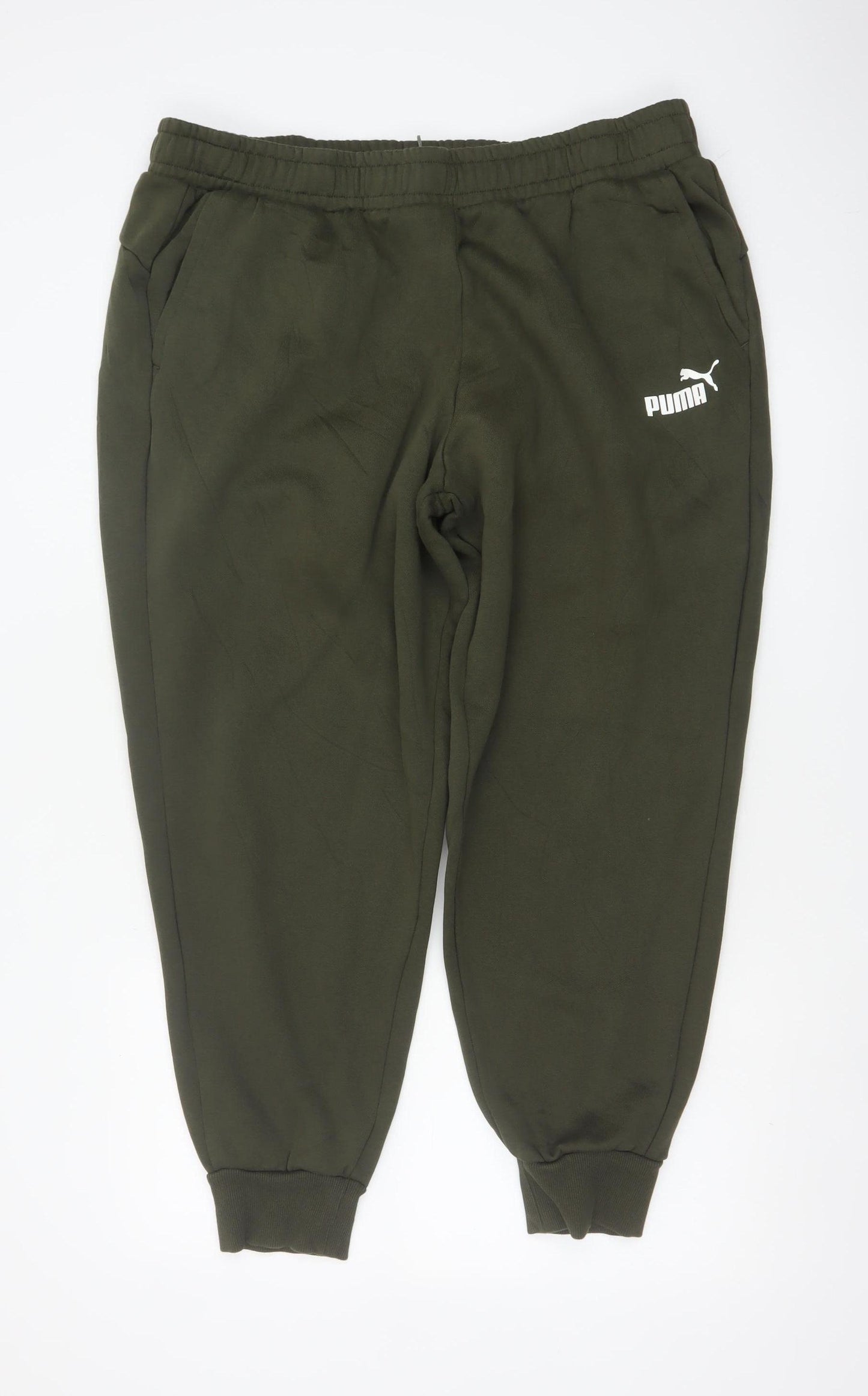 Puma Women Green XXL Jogger Sweatpants Elastic Waist Logo Pockets