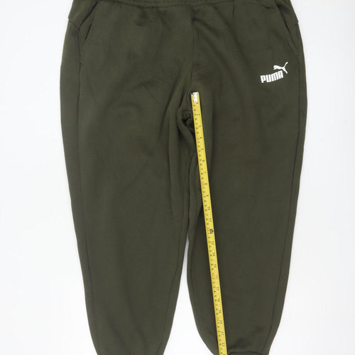 Puma Women Green XXL Jogger Sweatpants Elastic Waist Logo Pockets