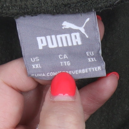Puma Women Green XXL Jogger Sweatpants Elastic Waist Logo Pockets
