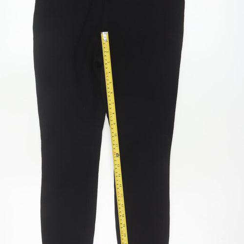 Next Women Black UK 12 Tall High Rise Tapered Stretch Trousers