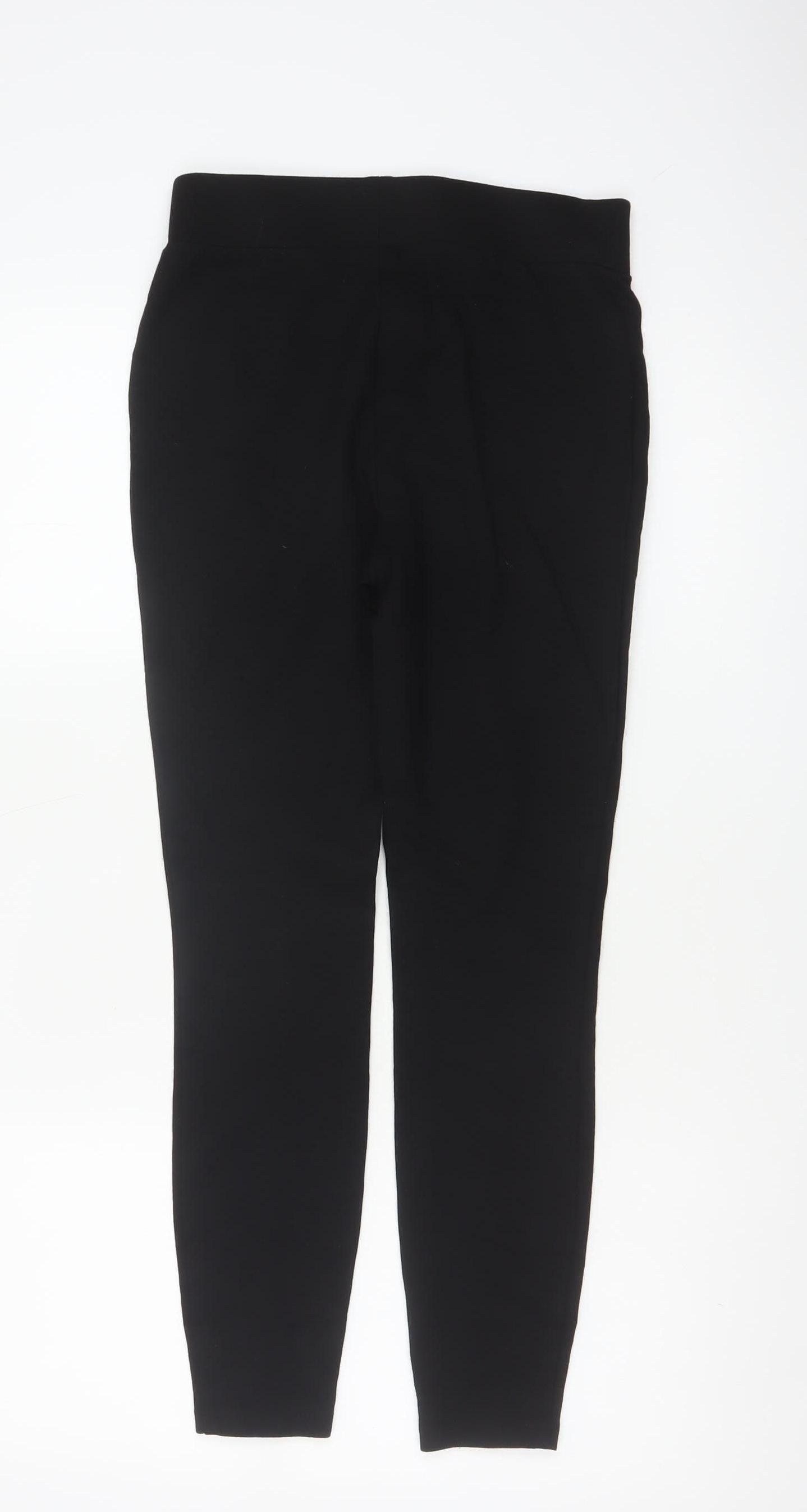 Next Women Black UK 12 Tall High Rise Tapered Stretch Trousers