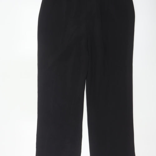 St Bernard Women Black Size 16 High Rise Straight Leg Dress Trousers