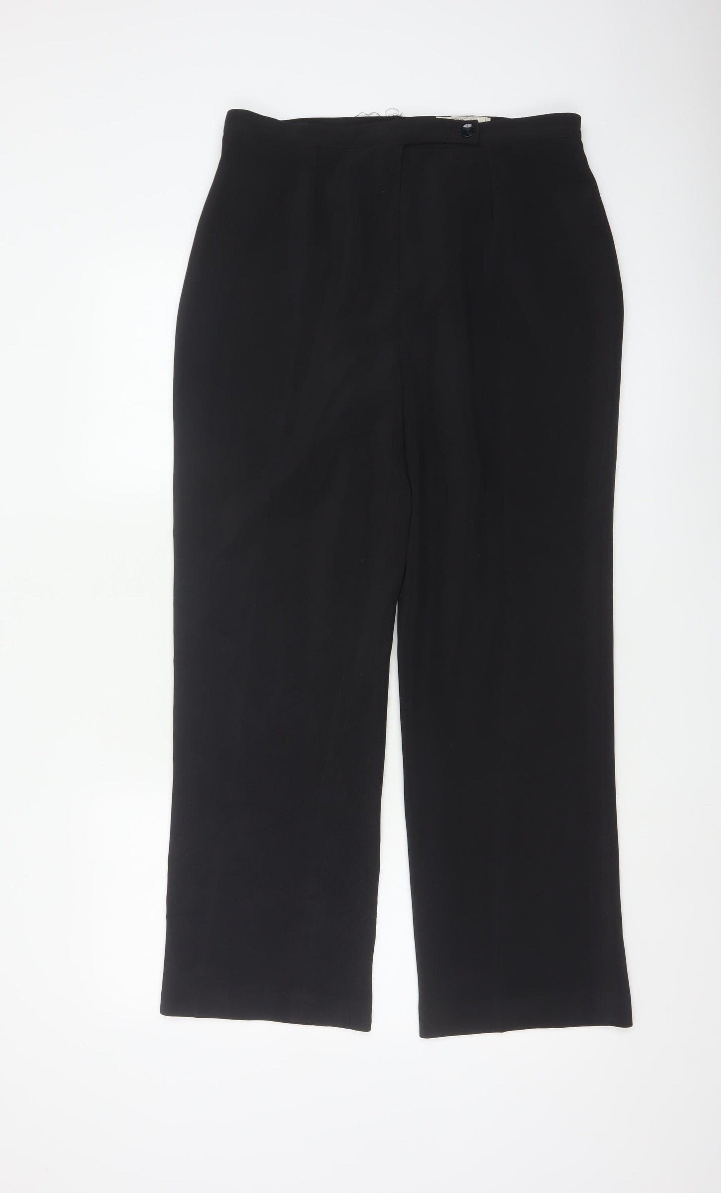 St Bernard Women Black Size 16 High Rise Straight Leg Dress Trousers