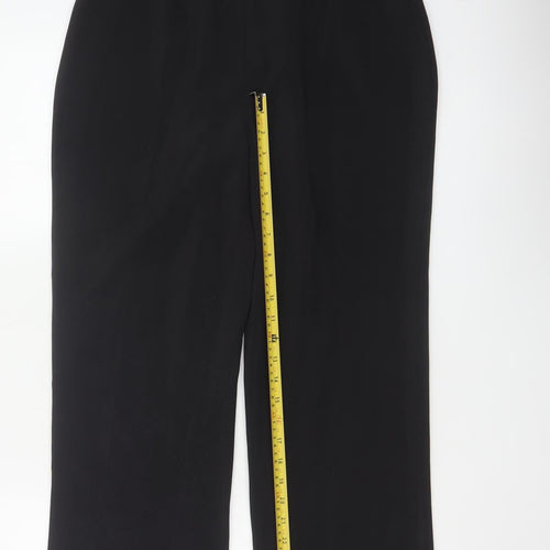 St Bernard Women Black Size 16 High Rise Straight Leg Dress Trousers