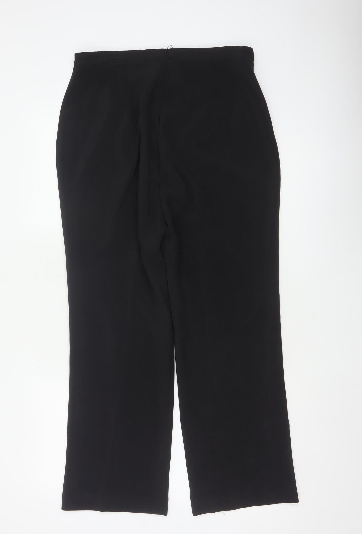 St Bernard Women Black Size 16 High Rise Straight Leg Dress Trousers