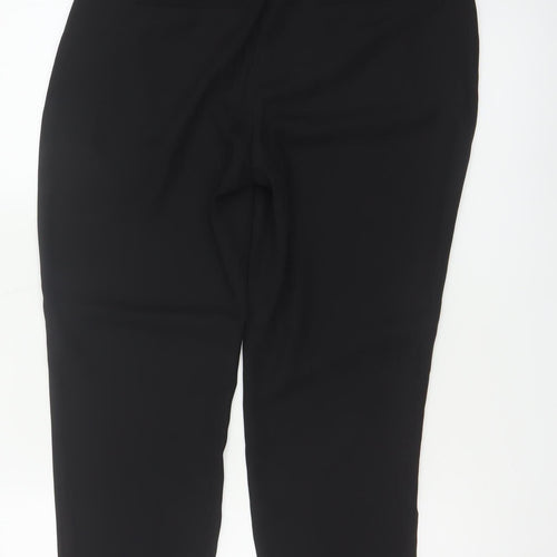 Zara Basic Women Black S High Rise Tapered Tie Belt Trousers