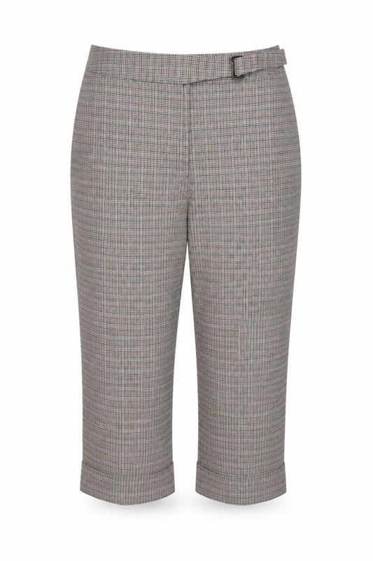 Marks and Spencer Women Multicoloured UK 22 Check Belted Ankle Trousers