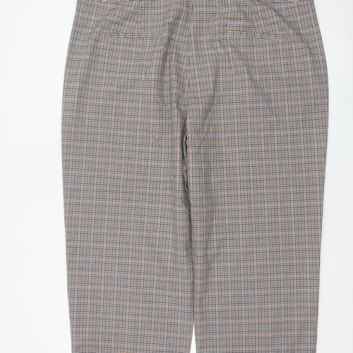 Marks and Spencer Women Multicoloured UK 22 Check Belted Ankle Trousers