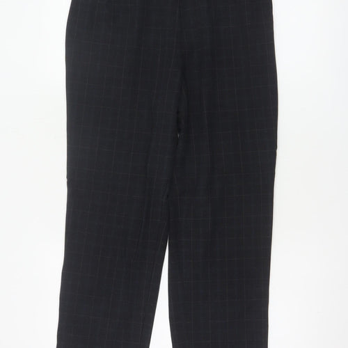 Marks & Spencer Women Black Check Tapered Dress Trousers UK 12