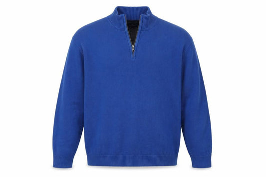 Blue Harbour Men’s Blue 2XL 1/4 Zip Cotton Knit Jumper