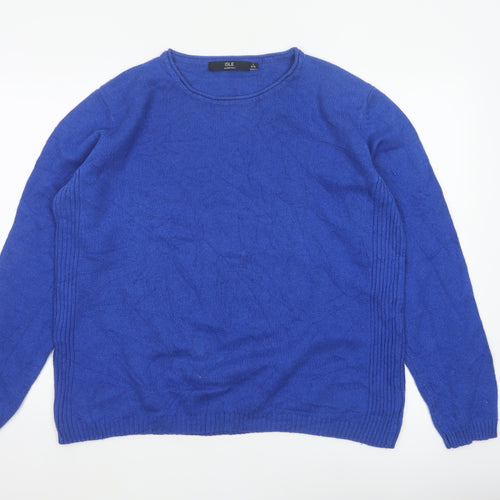 Isle Essentials Women's Blue Wool Blend Pullover Jumper Size 20