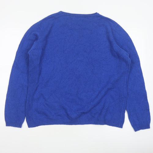 Isle Essentials Women's Blue Wool Blend Pullover Jumper Size 20