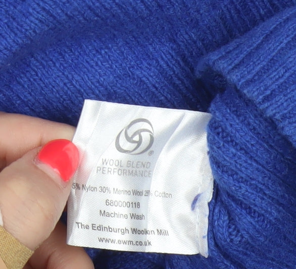 Isle Essentials Women's Blue Wool Blend Pullover Jumper Size 20