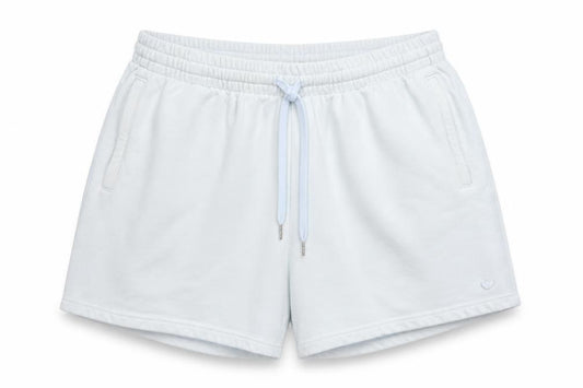 Adidas Women White XL Organic Cotton Sweat Shorts Drawstring Logo