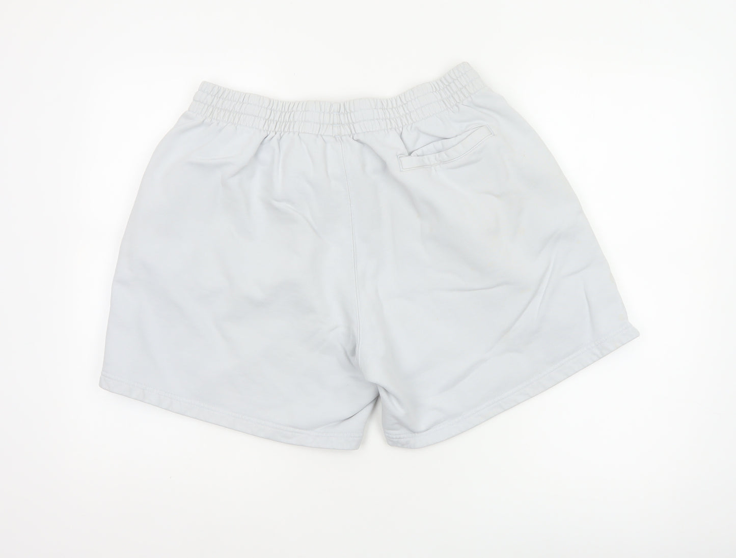 Adidas Women White XL Organic Cotton Sweat Shorts Drawstring Logo