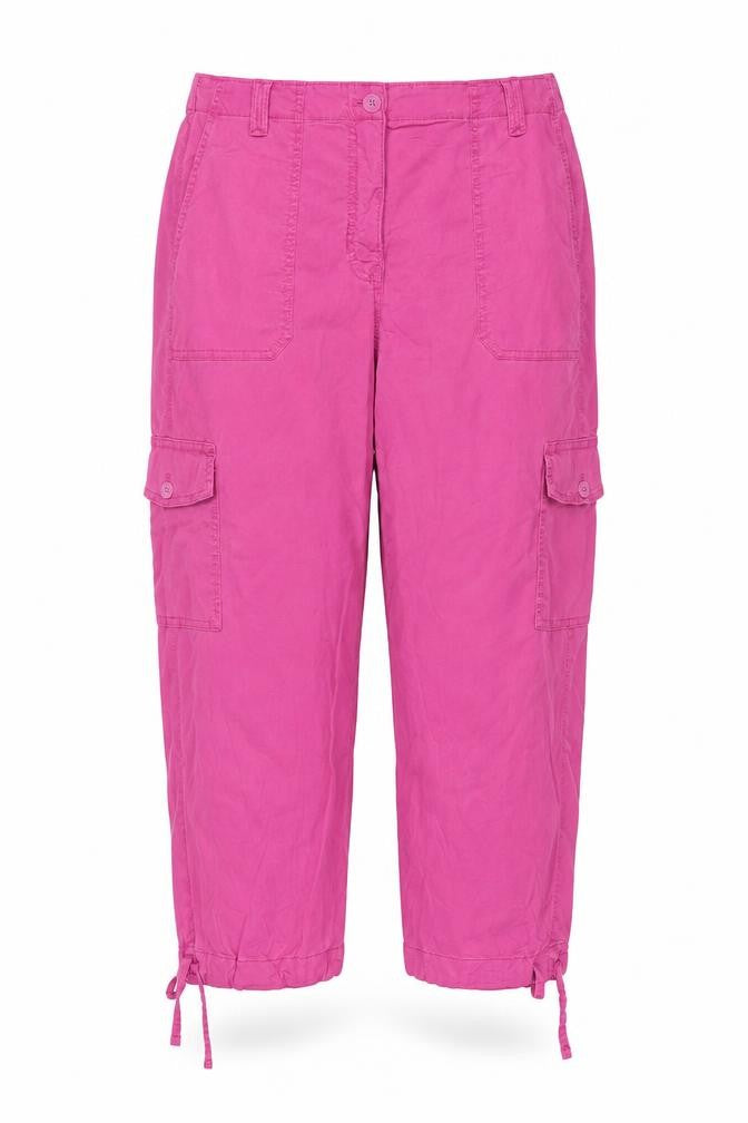 Front view of Marks & Spencer Women Pink, size 16, Tapered Cargo Trousers