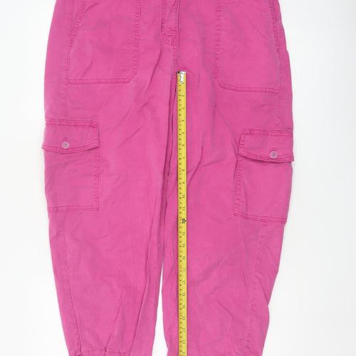 Marks & Spencer Women Pink Size 16 Tapered Cargo Trousers