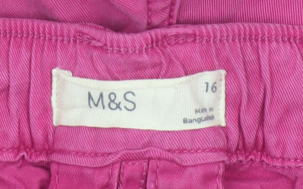 Marks & Spencer Women Pink Size 16 Tapered Cargo Trousers